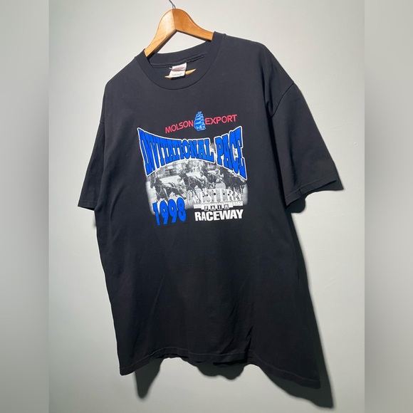 90s Black Molson export Invitational Pace Graphic T-Shirt 1998 xl - Picture 5 of 9